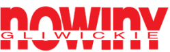 Zdjęcie przedstawia czerwone logo Nowin Gliwickich na białym tle.