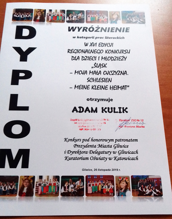 dyplom uznania 