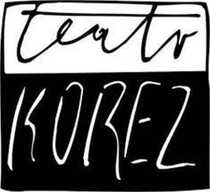 Czarno-białe logo Teatru Korez
