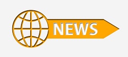 żółty napis news na białym tle