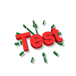 napis test na zegarze