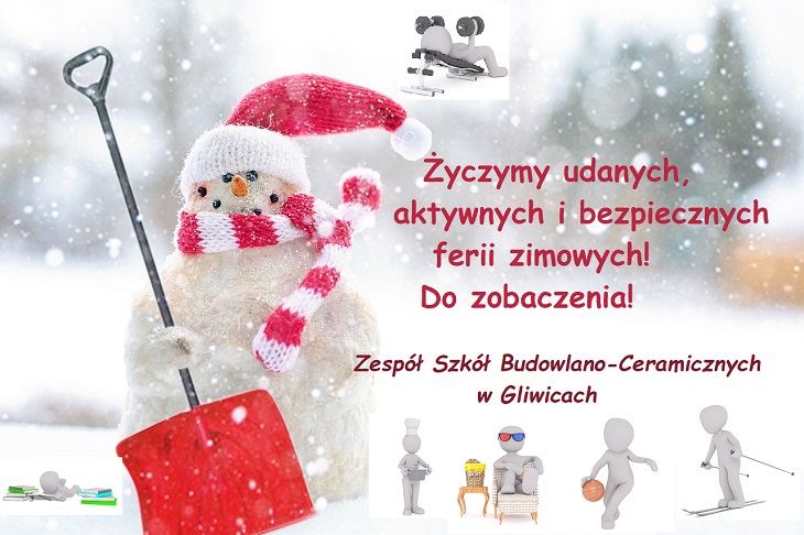 zyczenia udanych ferii z rysunkami i obrazkami o sportach