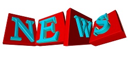 napis NEWS na czerwonych kaflach